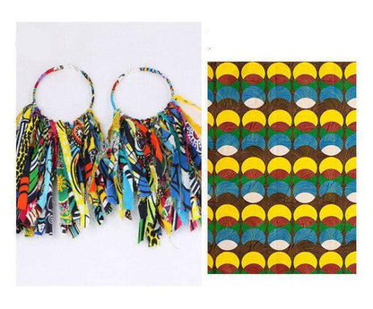 African Tassel Earrings African ethnic print Ankara Earrings - HEPSIBAH SHOP