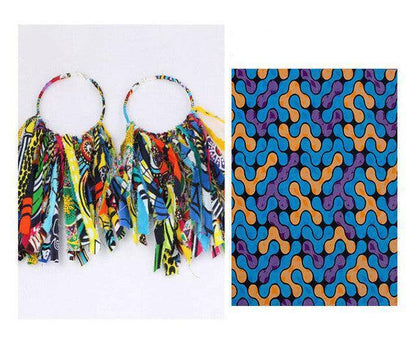 African Tassel Earrings African ethnic print Ankara Earrings - HEPSIBAH SHOP