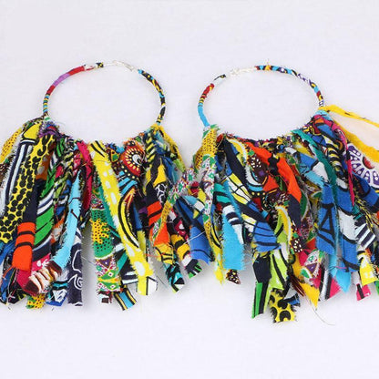 African Tassel Earrings African ethnic print Ankara Earrings - HEPSIBAH SHOP