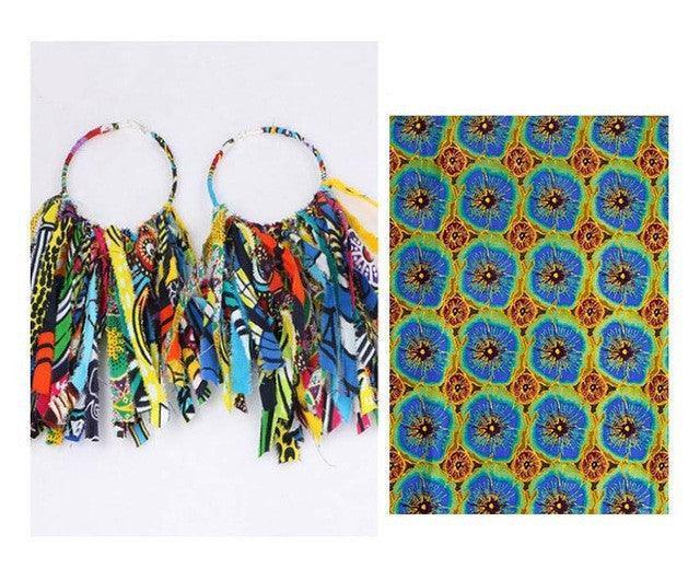 African Tassel Earrings African ethnic print Ankara Earrings - HEPSIBAH SHOP