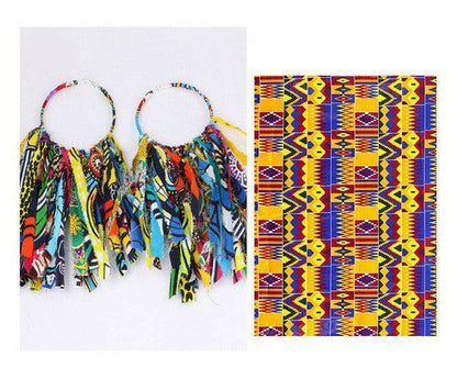 African Tassel Earrings African ethnic print Ankara Earrings - HEPSIBAH SHOP