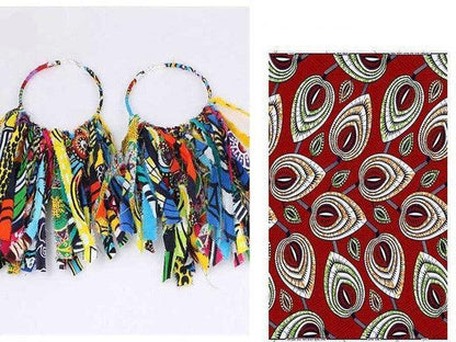 African Tassel Earrings African ethnic print Ankara Earrings - HEPSIBAH SHOP