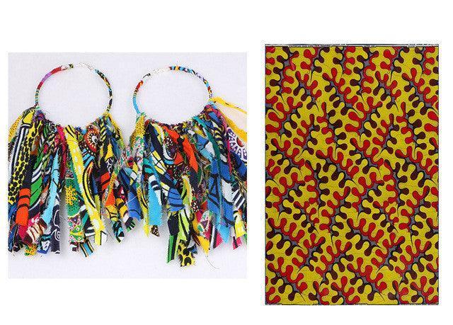 African Tassel Earrings African ethnic print Ankara Earrings - HEPSIBAH SHOP