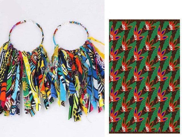 African Tassel Earrings African ethnic print Ankara Earrings - HEPSIBAH SHOP