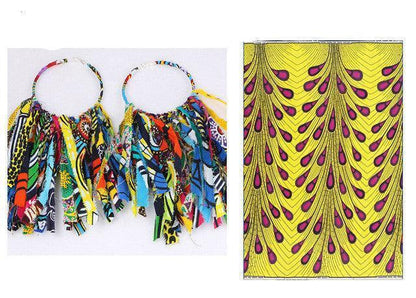 African Tassel Earrings African ethnic print Ankara Earrings - HEPSIBAH SHOP