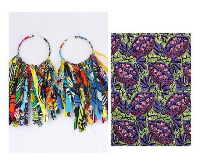 African Tassel Earrings African ethnic print Ankara Earrings - HEPSIBAH SHOP