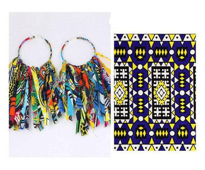 African Tassel Earrings African ethnic print Ankara Earrings - HEPSIBAH SHOP