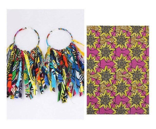 African Tassel Earrings African ethnic print Ankara Earrings - HEPSIBAH SHOP