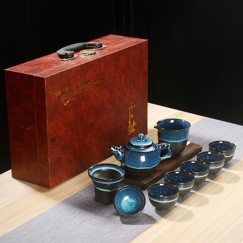 Jumping Sword Tianmu Jun Kiln Jianzhan Tea Set Gift Box