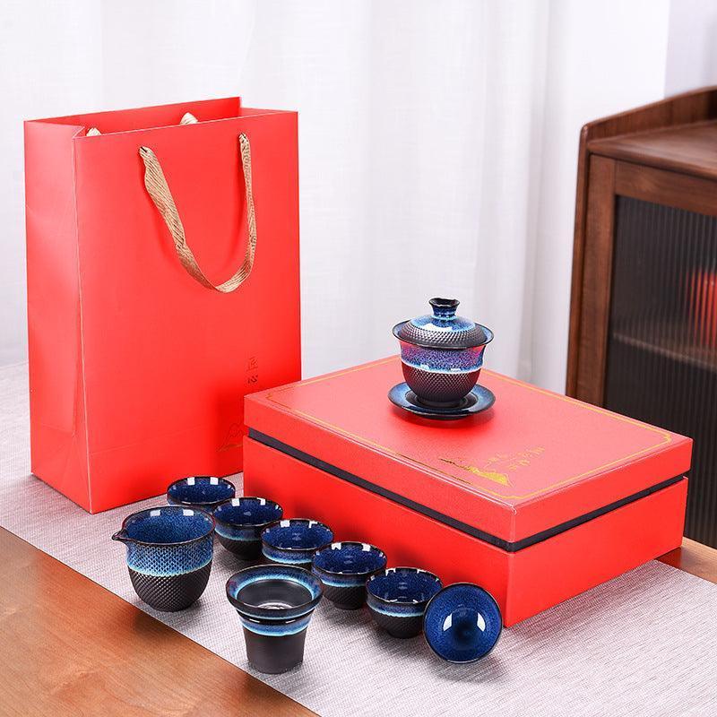 Jumping Sword Tianmu Jun Kiln Jianzhan Tea Set Gift Box