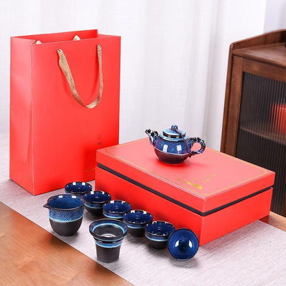 Jumping Sword Tianmu Jun Kiln Jianzhan Tea Set Gift Box