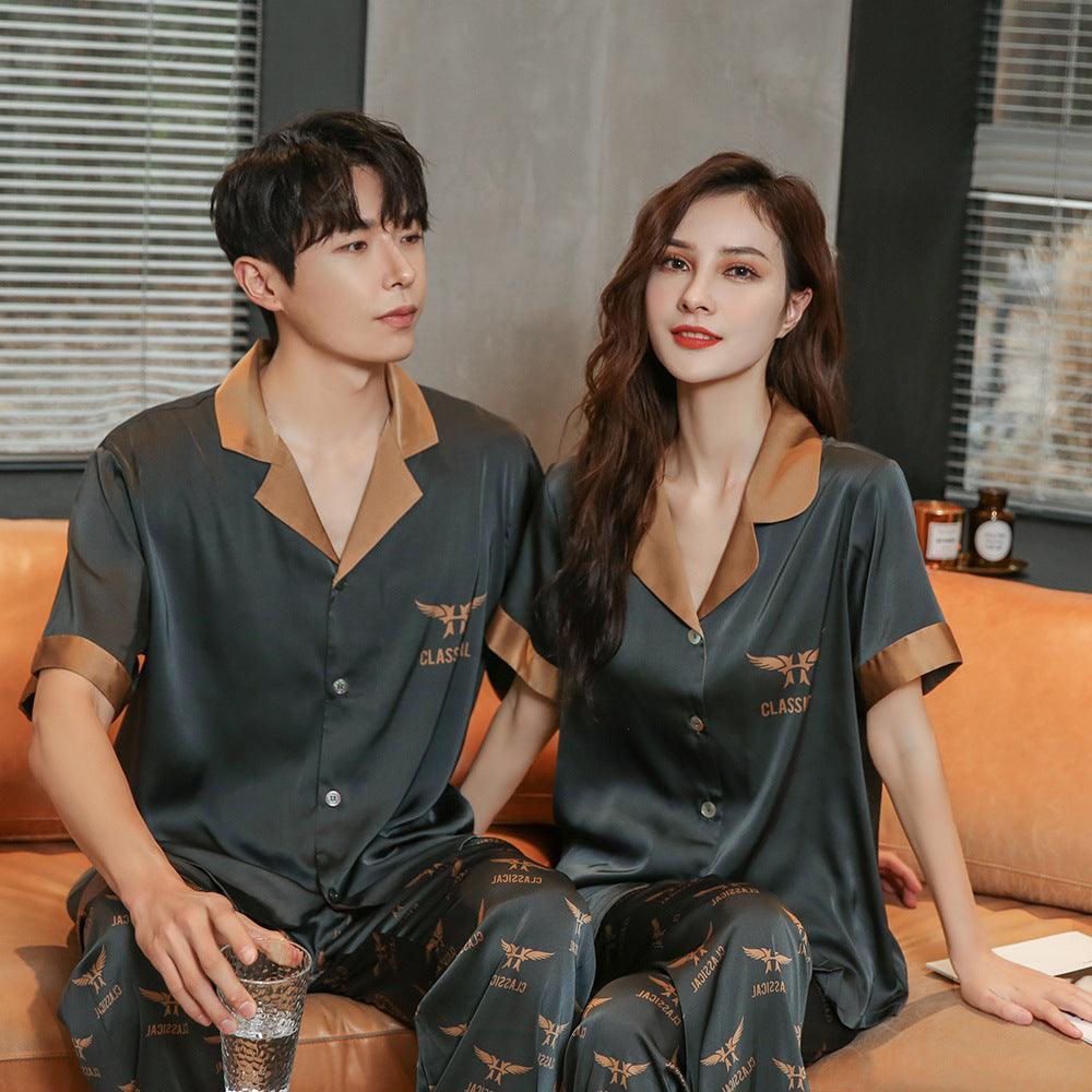 Ice Silk Pajamas Couples Homewear Set - HEPSIBAH SHOP