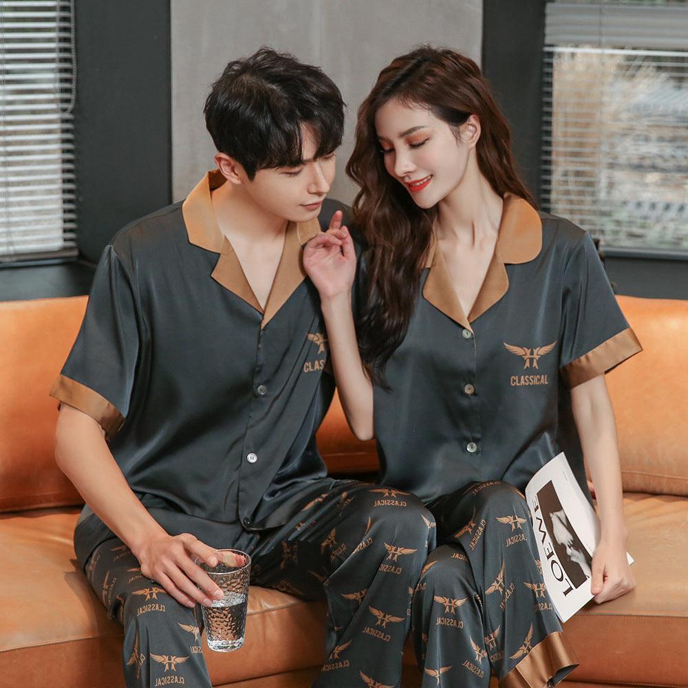 Ice Silk Pajamas Couples Homewear Set - HEPSIBAH SHOP