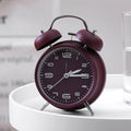 Creative Silent Metal Alarm Clock Burgundy - HEPSIBAH SHOP