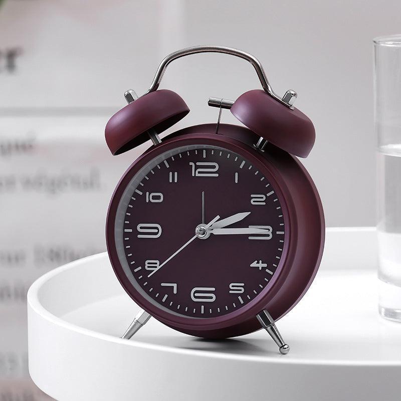 Creative Silent Metal Alarm Clock Burgundy - HEPSIBAH SHOP