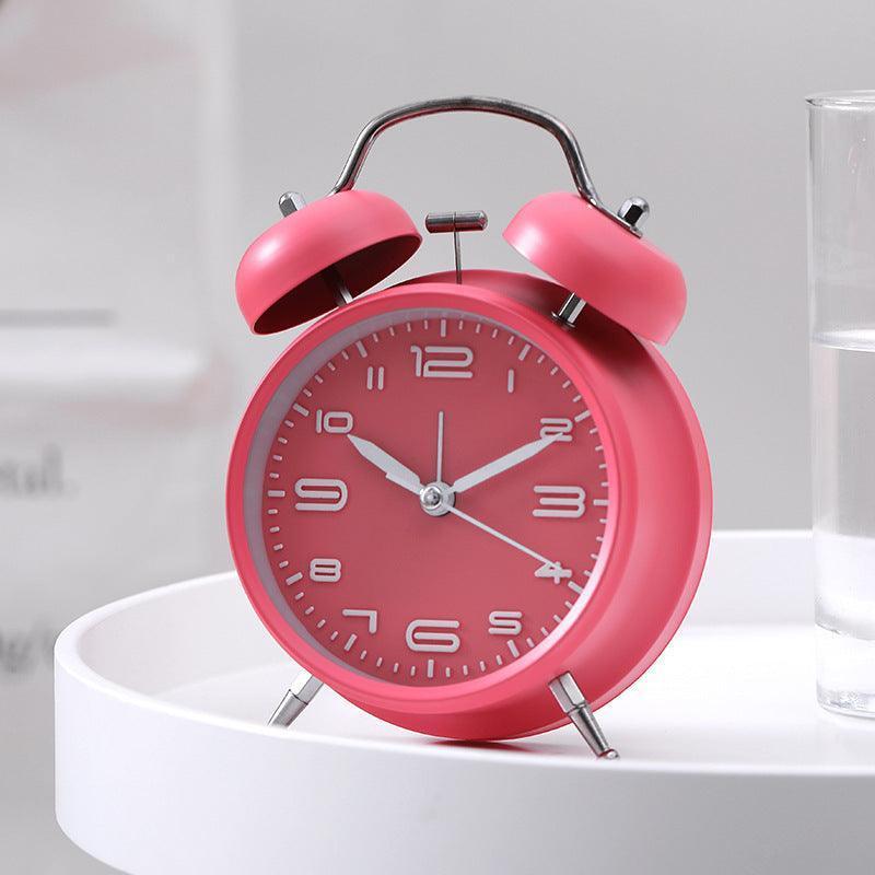 Creative Silent Metal Alarm Clock Burgundy - HEPSIBAH SHOP