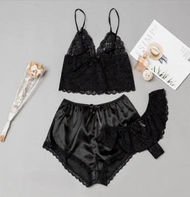 Satin Lingerie Lace Shorts Set - HEPSIBAH SHOP