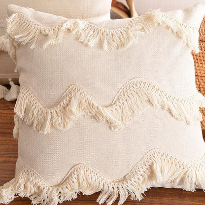 Moroccan style cotton tassel cushion pillow