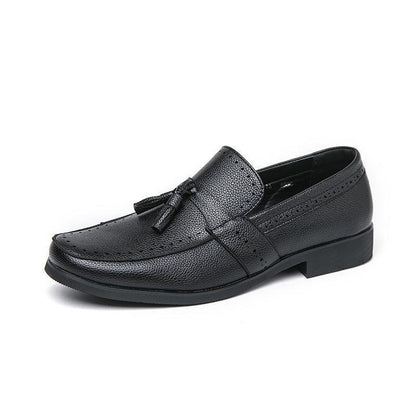 Men's Loafer Tassel Slip-on Business Casual Round Toe Leather Shoes - HEPSIBAH SHOP