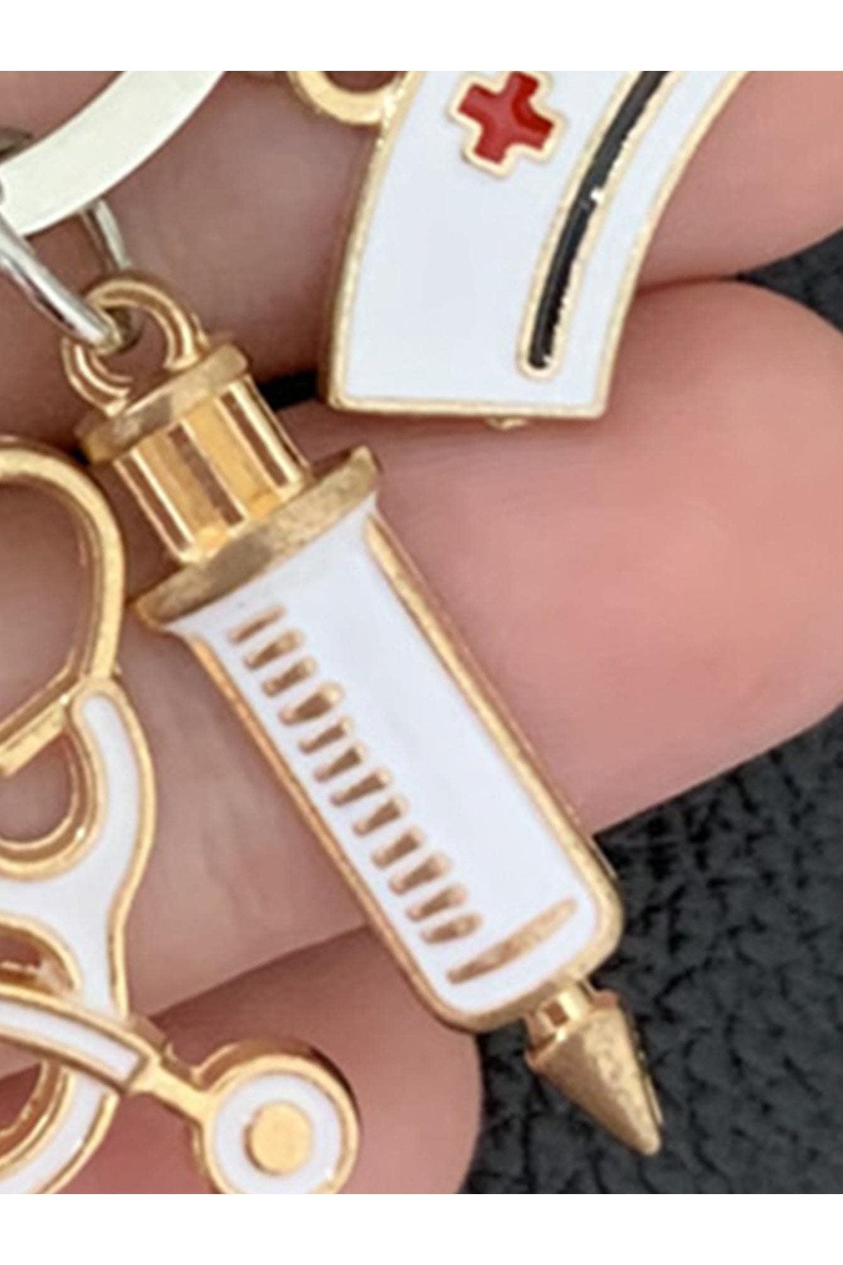 Nurse Doctor Key Ring Syringe Needle Stethoscope Key Ring Bag Accessories Bag Charms Gifts Valentine'S Day Stylish Trendy For Teen Girls Women College Students Teacher White-Collar Workers Rookies