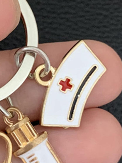 Nurse Doctor Key Ring Syringe Needle Stethoscope Key Ring Bag Accessories Bag Charms Gifts Valentine'S Day Stylish Trendy For Teen Girls Women College Students Teacher White-Collar Workers Rookies