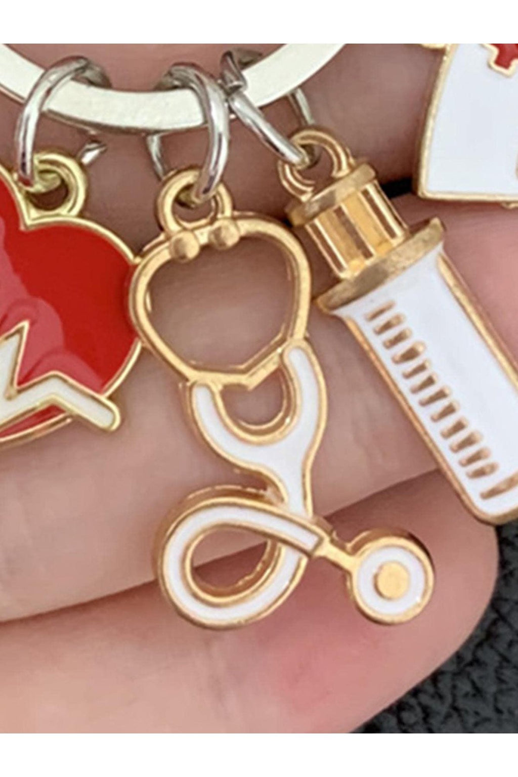 Nurse Doctor Key Ring Syringe Needle Stethoscope Key Ring Bag Accessories Bag Charms Gifts Valentine'S Day Stylish Trendy For Teen Girls Women College Students Teacher White-Collar Workers Rookies