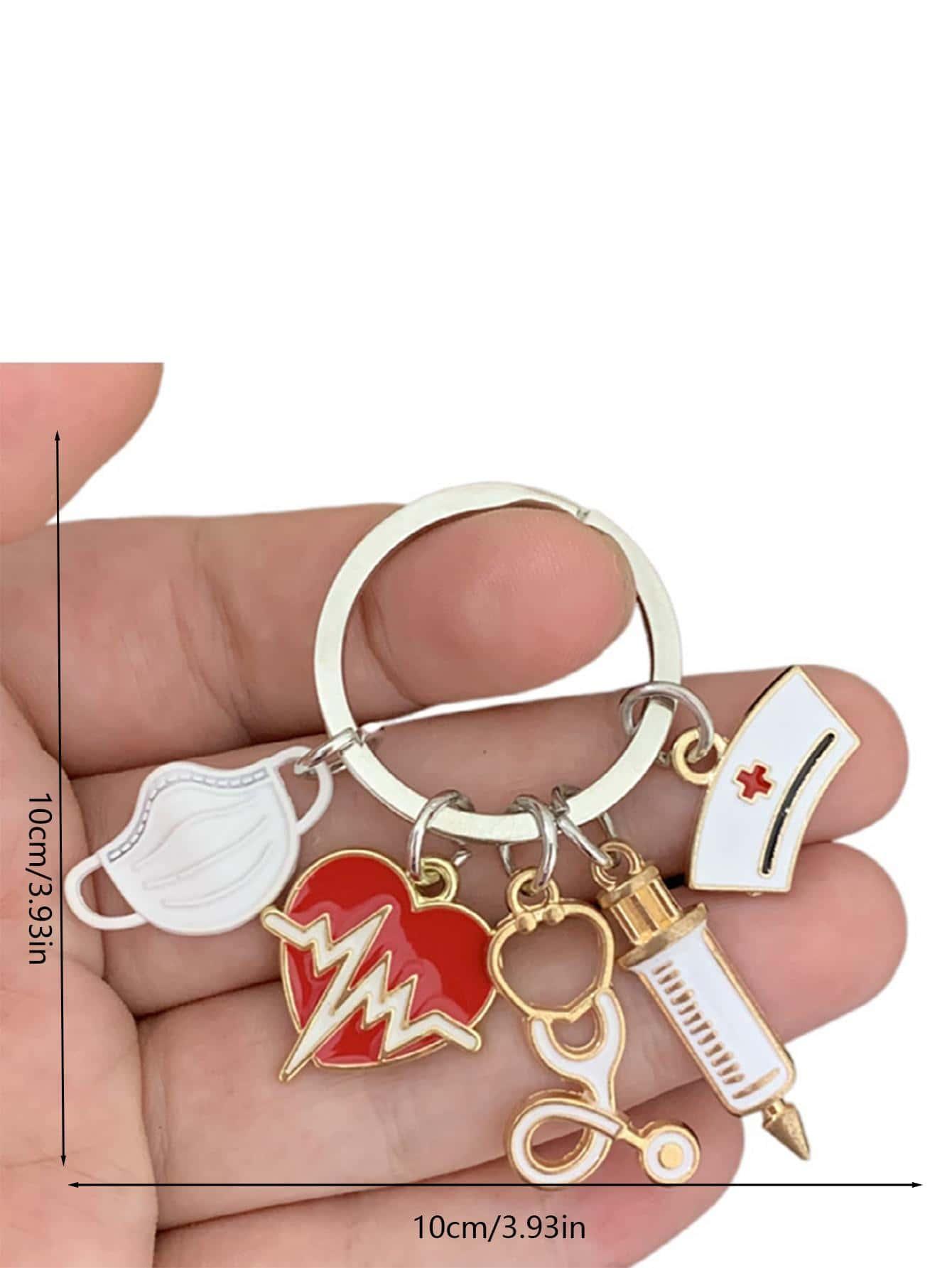 Nurse Doctor Key Ring Syringe Needle Stethoscope Key Ring Bag Accessories Bag Charms Gifts Valentine'S Day Stylish Trendy For Teen Girls Women College Students Teacher White-Collar Workers Rookies