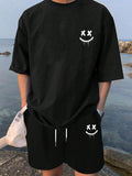 Manfinity Hypemode Men's  Print Short Sleeve T-Shirt And Shorts Set, Going Out Funny