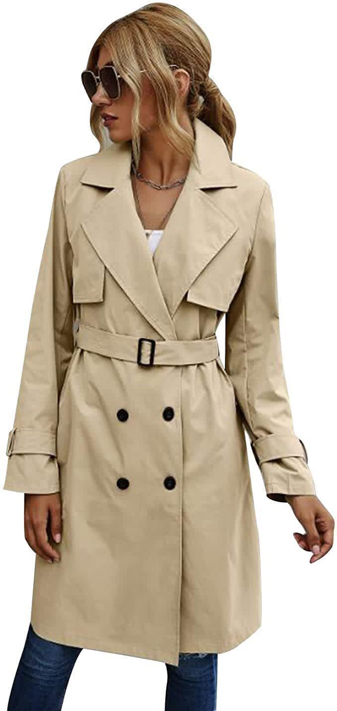 European And American Autumn Women's Double Breasted Fashion Casual Trench Coat - HEPSIBAH SHOP