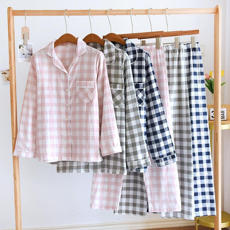 Couple's Cotton Long-sleeved Pajamas - HEPSIBAH SHOP