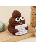 Positive Energy Knitted Doll With Encouragement Card, Cute Crocheted Mini Figure Toy, 3-Inch Mini Knitted Weaving Teddy Bear, Fun Gift For Parties, Weddings, Birthdays And Bachelorette Party,Christmas
