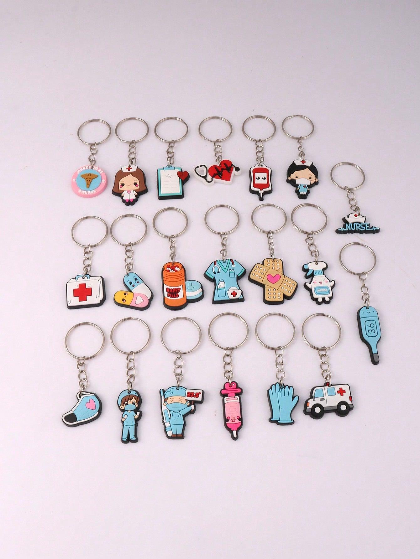 20pcs Medical Profession Nurse/Doctor Keychain DIY Gift For Friends