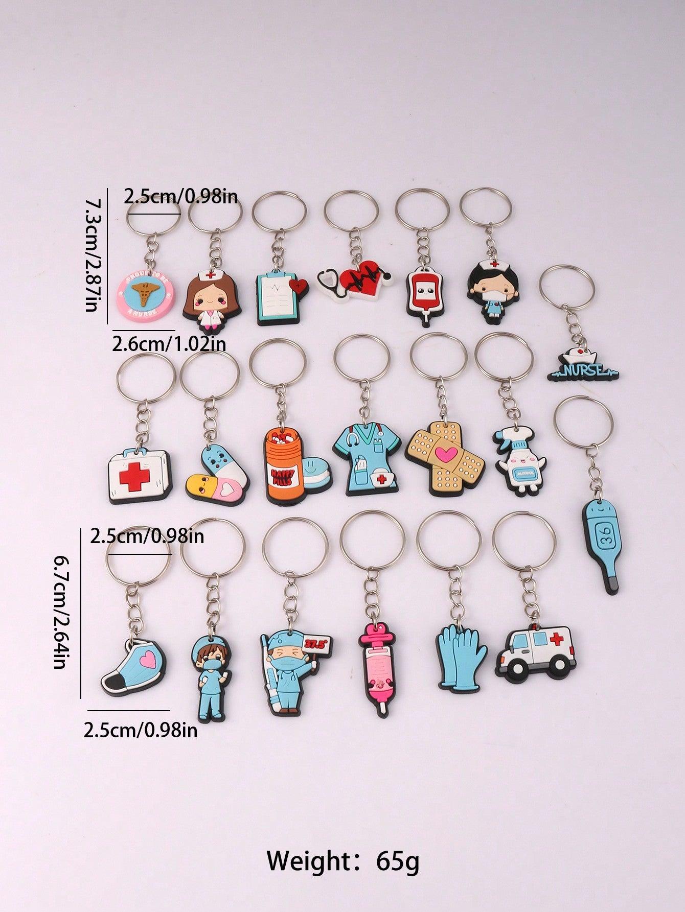 20pcs Medical Profession Nurse/Doctor Keychain DIY Gift For Friends