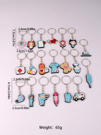 20pcs Medical Profession Nurse/Doctor Keychain DIY Gift For Friends