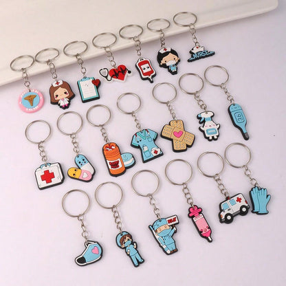 20pcs Medical Profession Nurse/Doctor Keychain DIY Gift For Friends