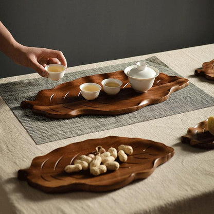 Pallet Wooden Chinese Tea Restaurant Baking Solid Wood Leaf Tray