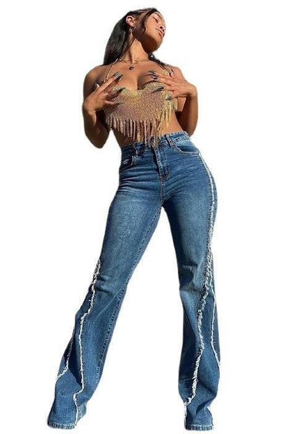 Women's Fashion High Waist Straight Jeans - HEPSIBAH SHOP