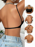 Sexy Backless Seamless Bra, Bridal Lingerie, Women Breathable Bra Cups With Adjustable Straps