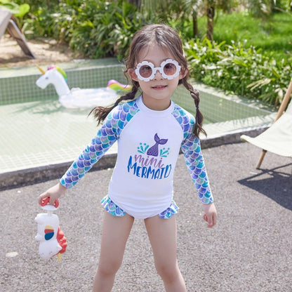 Children's One-piece Long Sleeves Sunscreen Swimwear - HEPSIBAH SHOP