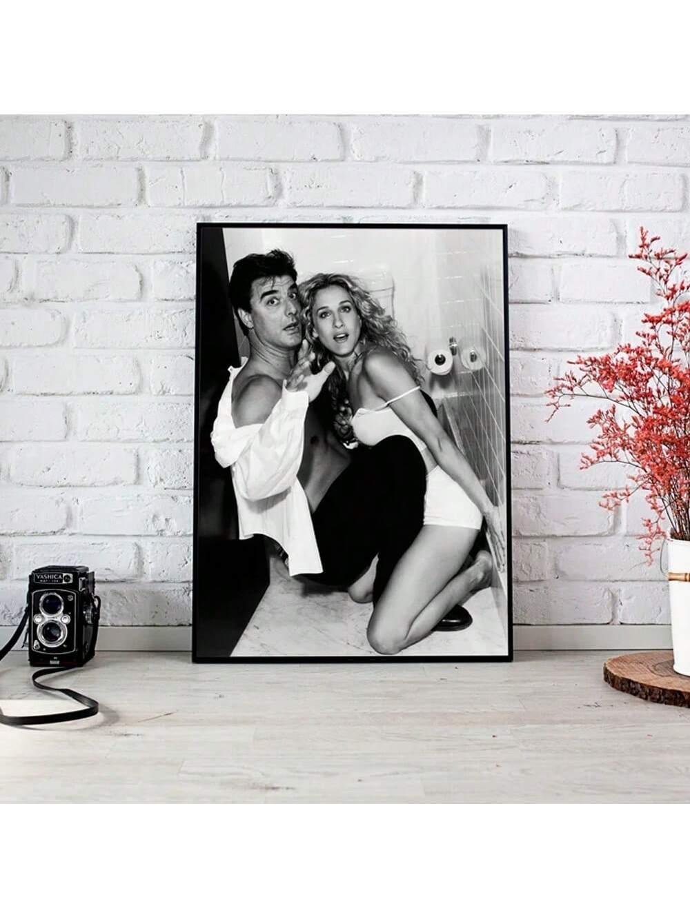 1pc,Kelly And Mr. BigWall Art,ModernleposterPrinting Canvas Painting, ,Home Decor,Room Decoration Stuff,Gift Ideas,Suitable For Decorative Painting Inbar,Hotel,Bedroom,Living Room19.7*27.6 Inch, Frameless