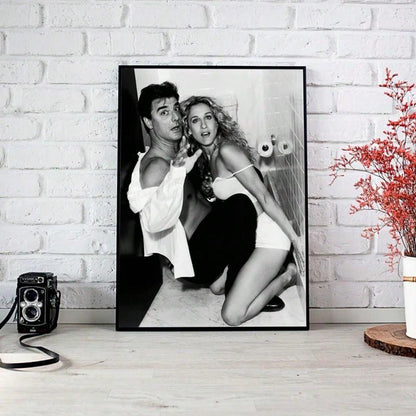 1pc,Kelly And Mr. BigWall Art,ModernleposterPrinting Canvas Painting, ,Home Decor,Room Decoration Stuff,Gift Ideas,Suitable For Decorative Painting Inbar,Hotel,Bedroom,Living Room19.7*27.6 Inch, Frameless