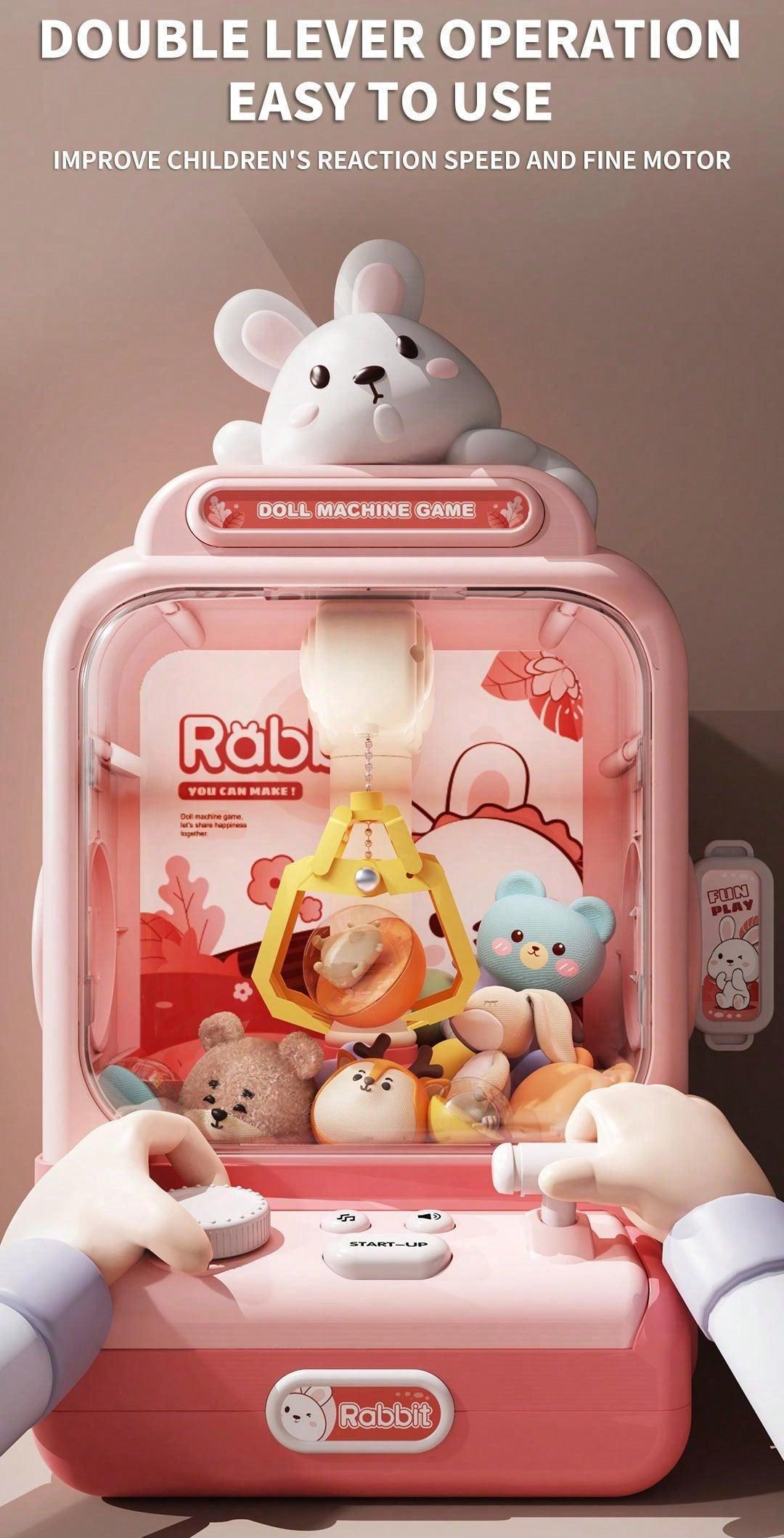 20pcs/Set Plush Doll Gashapon Capsule Machine (Includes Plush Dolls, Gashapon Balls, Game Coins) - Cute Rabbit/Bear/Dinosaur Characters - For Coin-Operated Doll Machine, Children's Birthday, Party, Christmas,