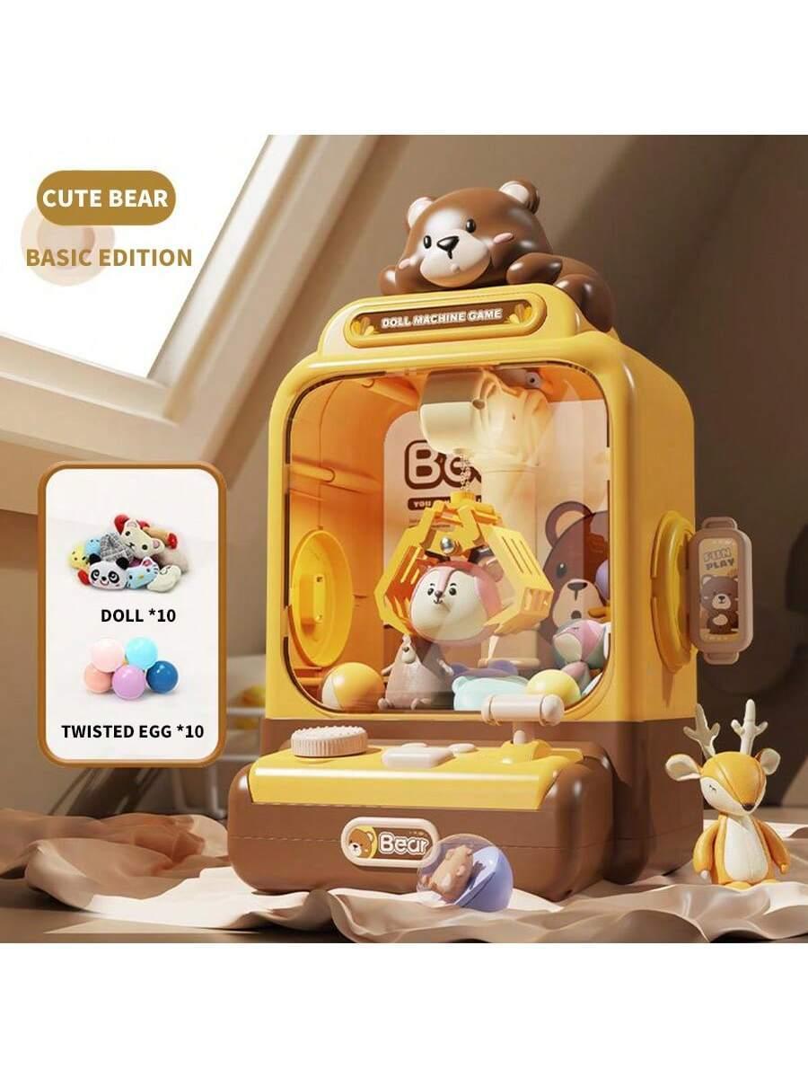 20pcs/Set Plush Doll Gashapon Capsule Machine (Includes Plush Dolls, Gashapon Balls, Game Coins) - Cute Rabbit/Bear/Dinosaur Characters - For Coin-Operated Doll Machine, Children's Birthday, Party, Christmas,