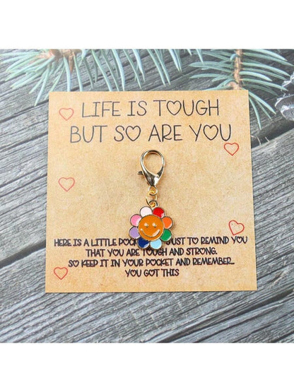 1/2pcs Sunflower Pocket Hug, Holiday Gift, Birthday Gift, Encouragement Note Cards, Unique Birthday, Back To School, Halloween, Christmas Gifts, Miss You Treasures, Thank You Keychain Gifts For Women Men Leaving Gifts Nurse Teacher Mentor