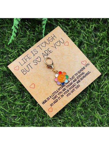 1/2pcs Sunflower Pocket Hug, Holiday Gift, Birthday Gift, Encouragement Note Cards, Unique Birthday, Back To School, Halloween, Christmas Gifts, Miss You Treasures, Thank You Keychain Gifts For Women Men Leaving Gifts Nurse Teacher Mentor