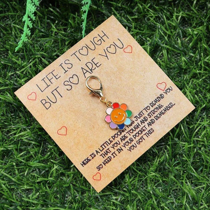 1/2pcs Sunflower Pocket Hug, Holiday Gift, Birthday Gift, Encouragement Note Cards, Unique Birthday, Back To School, Halloween, Christmas Gifts, Miss You Treasures, Thank You Keychain Gifts For Women Men Leaving Gifts Nurse Teacher Mentor