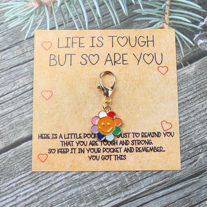 1/2pcs Sunflower Pocket Hug, Holiday Gift, Birthday Gift, Encouragement Note Cards, Unique Birthday, Back To School, Halloween, Christmas Gifts, Miss You Treasures, Thank You Keychain Gifts For Women Men Leaving Gifts Nurse Teacher Mentor