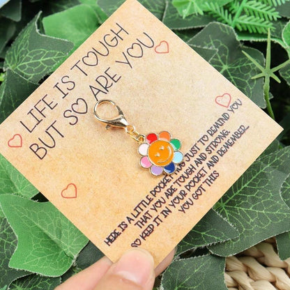 1/2pcs Sunflower Pocket Hug, Holiday Gift, Birthday Gift, Encouragement Note Cards, Unique Birthday, Back To School, Halloween, Christmas Gifts, Miss You Treasures, Thank You Keychain Gifts For Women Men Leaving Gifts Nurse Teacher Mentor