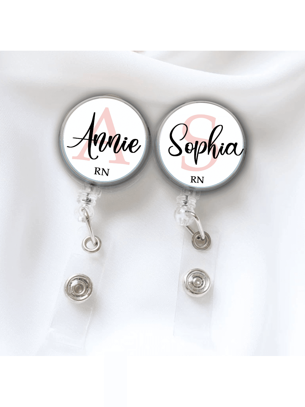 1pc/3pcs Custom Letter Acrylic Name Badge Clip, 4-Season Retractable Nurse ID Badge Holder, Mountaineering Clip ID Badge Reel, Personalized Badge Scroll For Staff