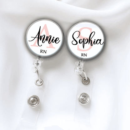 1pc/3pcs Custom Letter Acrylic Name Badge Clip, 4-Season Retractable Nurse ID Badge Holder, Mountaineering Clip ID Badge Reel, Personalized Badge Scroll For Staff